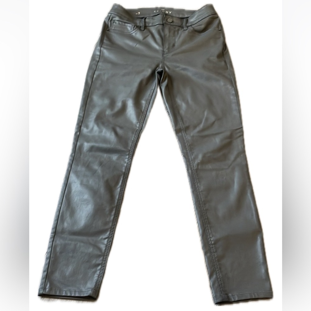 WHBM Skinny Faux Leather Gray/Silver  Highrise